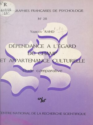 cover image of Dépendance à l'égard du champ et appartenance culturelle